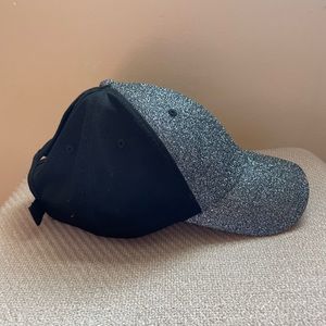 Glitter ponytail messy bun baseball hat